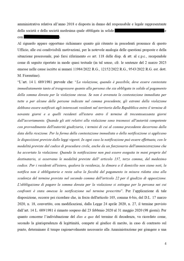 Documento: 23025774s, pagina 4 — 4 ORDINANZE INGIUNZIONE ANNULLATE. INPS CONDANNATA