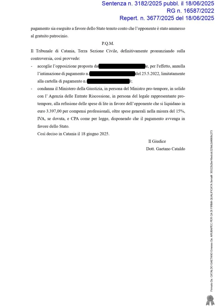 Sentenza: SCONTRINO, pagina 6 — TRIBUNALE ORDINARIO DI CATANIA - PRESCRIZIONE MULT