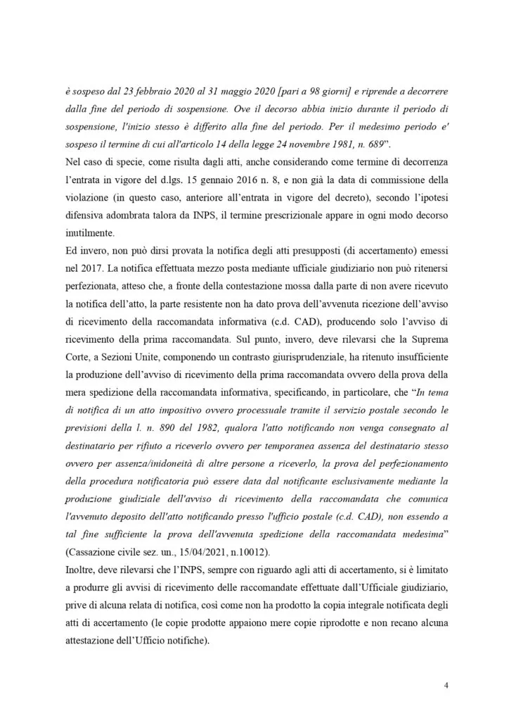 Sentenza, pagina 4 — ORDINANZA INGIUNZIONE DA €19.000,00. ANNULLAMENTO