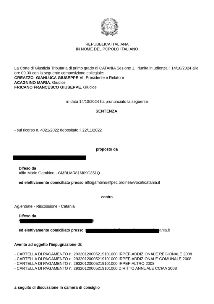 Sentenza: RG 004021 2022 UD 14102024, pagina 1 — PRESCRIZIONE QUINQUENNALE SANZIONI ED INTERESSI