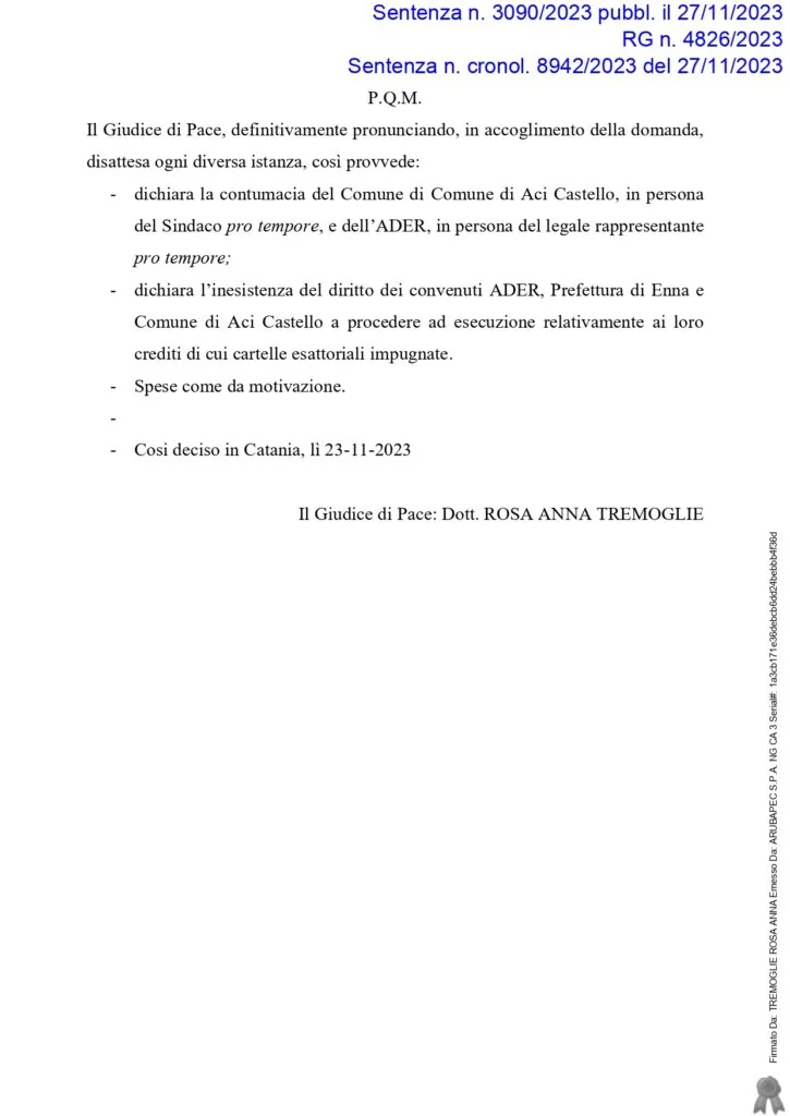 Sentenza, pagina 4 — ANNULLATE OLTRE 5 MILA EURO DI SANZIONI AL CODICE