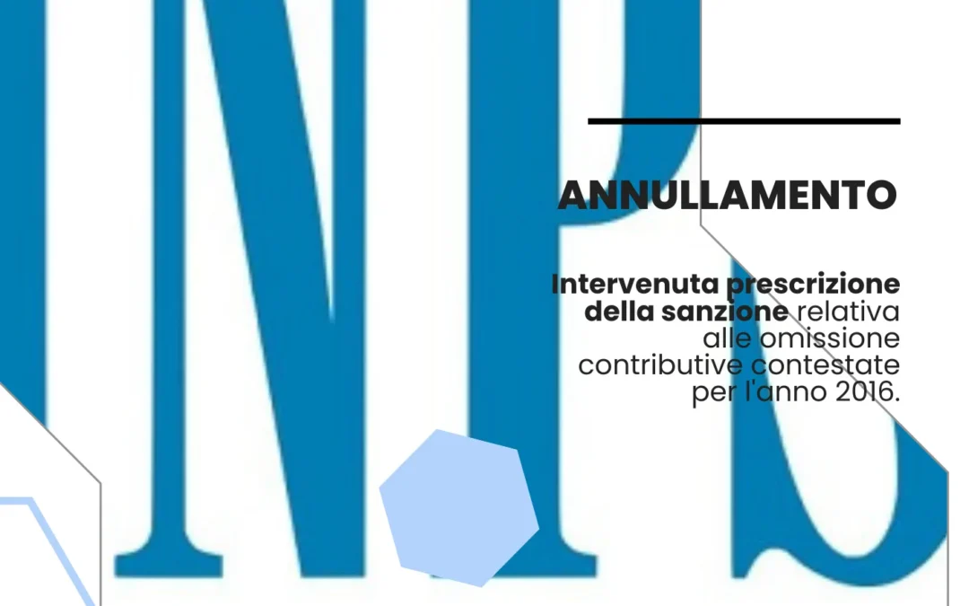 ORDINANZA INGIUNZIONE DA €19.000,00. ANNULLAMENTO ANCHE PER PRESCRIZIONE QUINQUENNALE.